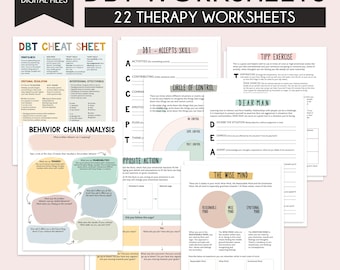 DBT therapy worksheets, DBT workbook, dbt therapy, DBT bundle, therapy tools, counseling, therapy resources, school psychologist, dbt skills