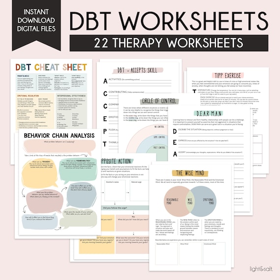 DBT therapy worksheets, DBT workbook, dbt therapy, DBT bundle, therapy tools, counseling, therapy resources, school psychologist, dbt skills