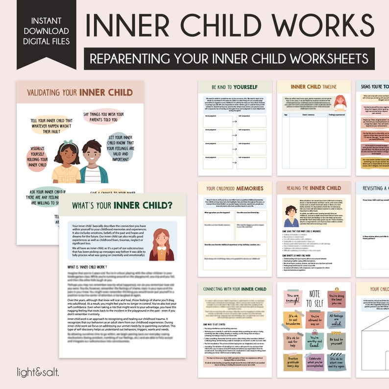 Reparenting Your Inner Child Worksheets, Inner Child Healing ...