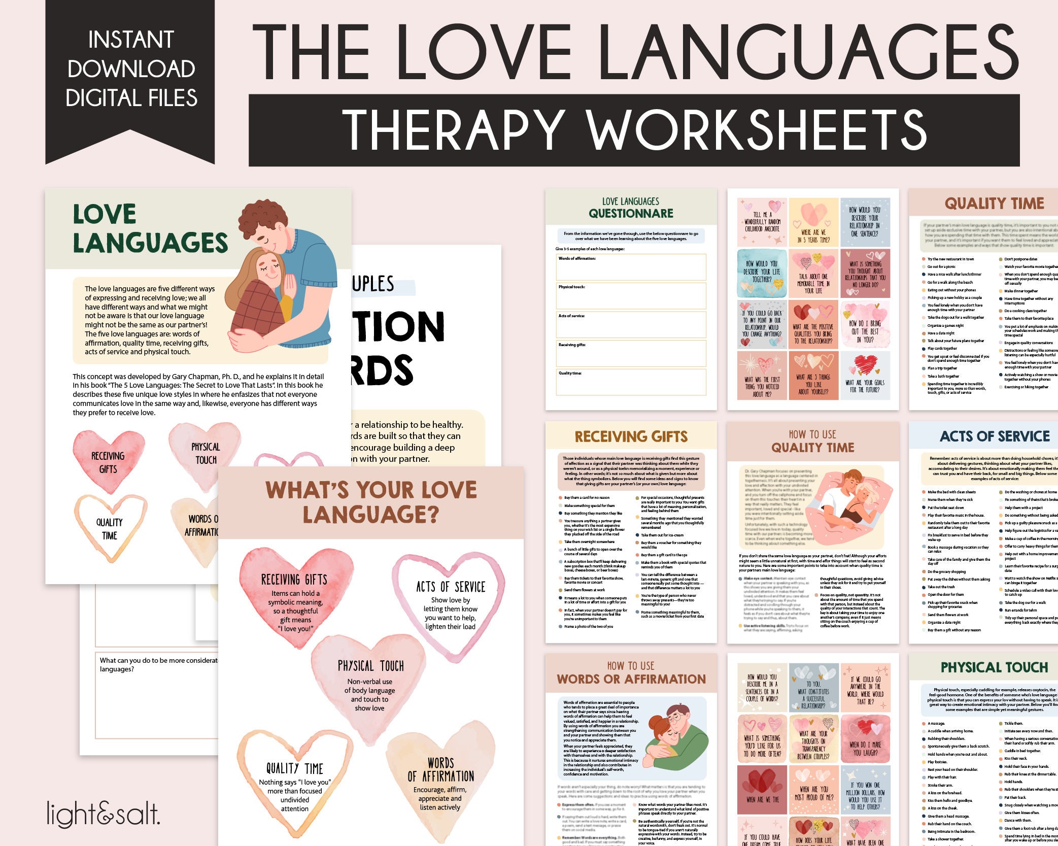 Love Languages Workbook Five Love Languages Worksheets - Etsy