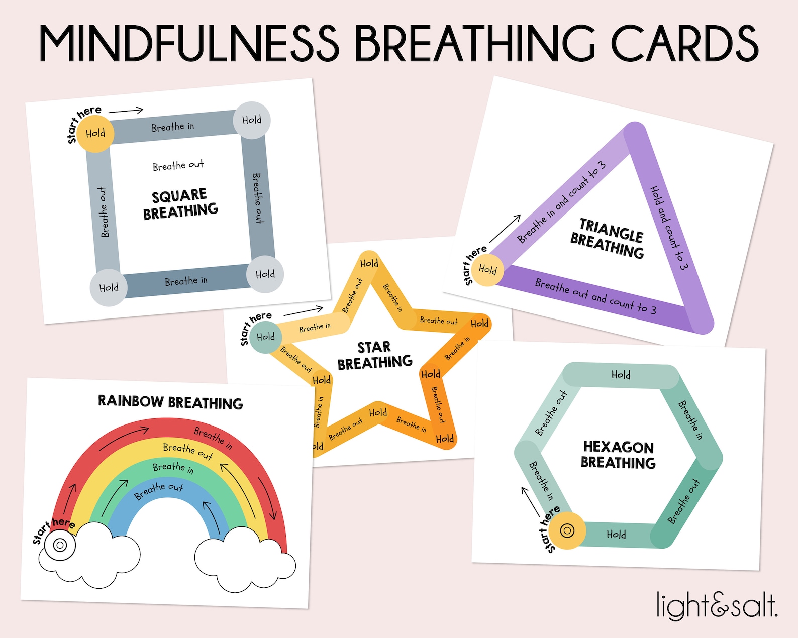 Mindfulness Breathing Exercises Activities for Kids, Breathing Cards ...
