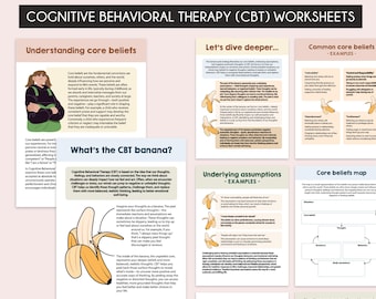 The CBT Banana exercise, therapy worksheets, cognitive behavioral therapy, cognitive distortions, mental health tools, thinking errors
