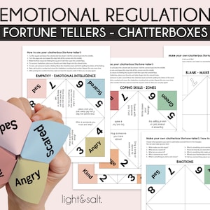 Social emotional learning Fortune teller, kids feelings Chatterbox, Zones of regulation, self-awareness, SEL, growth mindset, calming corner
