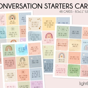 Conversation Starters Ice Breaker, Table Talk Conversation Cards, Dinner Questions, Family, Table topics, therapist resources, anxiety tools