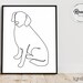 Dog One Line Drawing, Labrador Retriever One Line Drawing Print, Dog ...