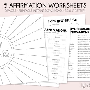 Positive Therapy Affirmation Worksheets, Mental health poster, Teaching resources, Daily affirmations Self esteem, Daily self love self care