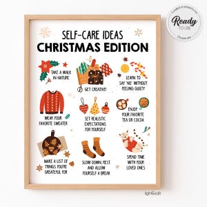 Selbstfürsorge Poster, Weihnachtskunstdruck, Mentales Gesundheit Poster, Weihnachtsdeko, Selbstliebe, Mentale Gesundheit, Weihnachtsdeko, Sozialpsychologie, SEL, Weihnachtsdeko
