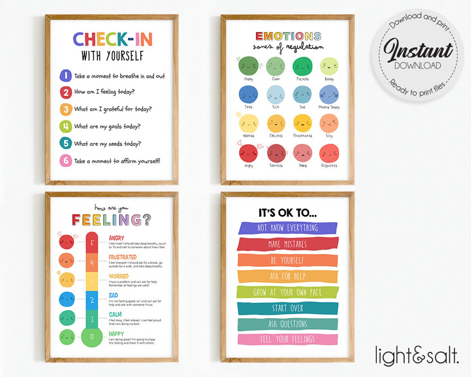 Calm Corner Bundle Set Posters Zones of Regulation Feelings - Etsy