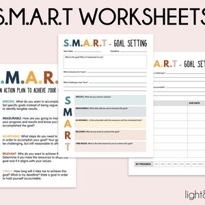SMART goals template, SMART goals worksheet, smart goal tracker, Goal setting printable, smart goal poster, social psychology, dbt therapy