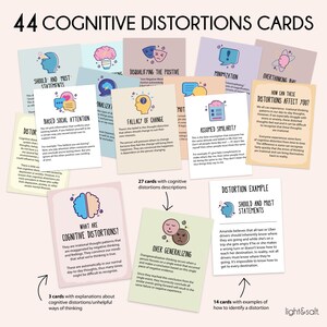 Kognitive Distorsionen, DBT Karten, DBT Karten, DBT Karten, Depression, Angst, Depression, Angst, Stressbewältigung, Stressbewältigung, Angst