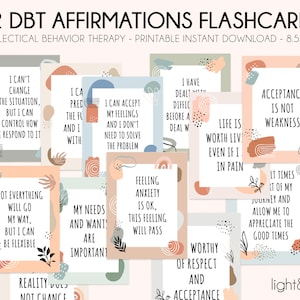 DBT Affirmationskarten, DBT-Karteien, Bewältigungsfertigkeitenkarten, Angstbewältigungskarten, Kognitive Distorsionskarten, Distress Tolerance, PTSD, sel
