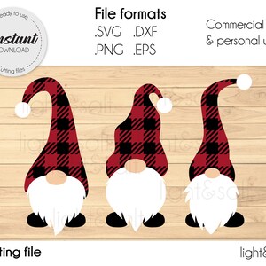 Christmas Gnome, Buffalo Plaid Christmas Gnome, Gnome Svg, Christmas Gnomes Svg, Merry Christmas Svg, Christmas Dwarves, Cricut File