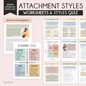 Attachment styles quiz, attachment theory, therapy worksheets, attachment workbook, the cycle of attachment styles, secure attachment