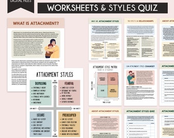 Attachment styles quiz, attachment theory, therapy worksheets, attachment workbook, the cycle of attachment styles, secure attachment