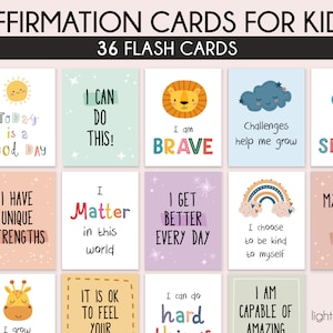 Carte di affermazione per bambini, Kit per calmarsi, Carte di positività, abilità di coping, Angolo calmante, Carte di radicamento, Carte di respirazione consapevole