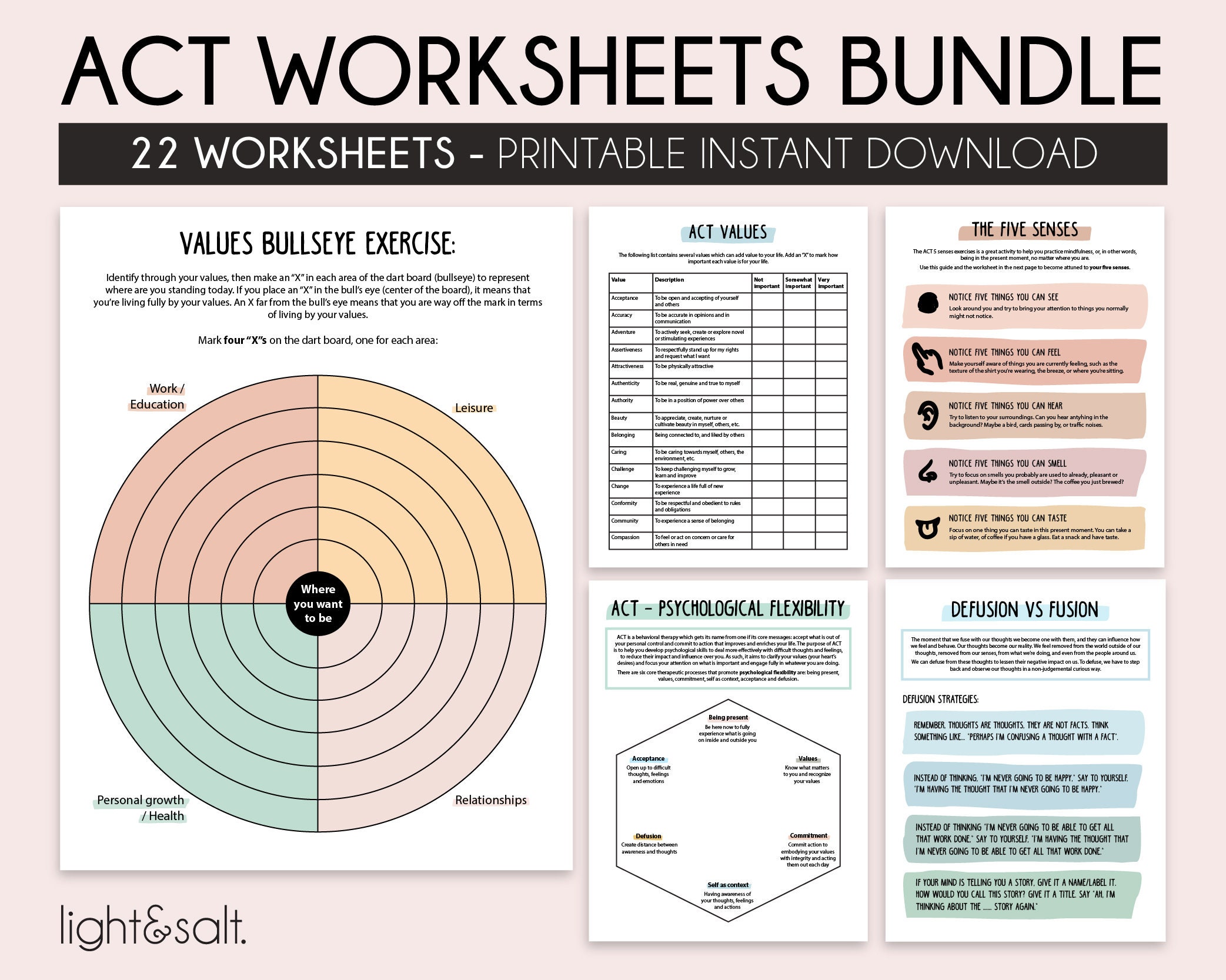 Pieces of Me Therapy Worksheet (Instant Download) 