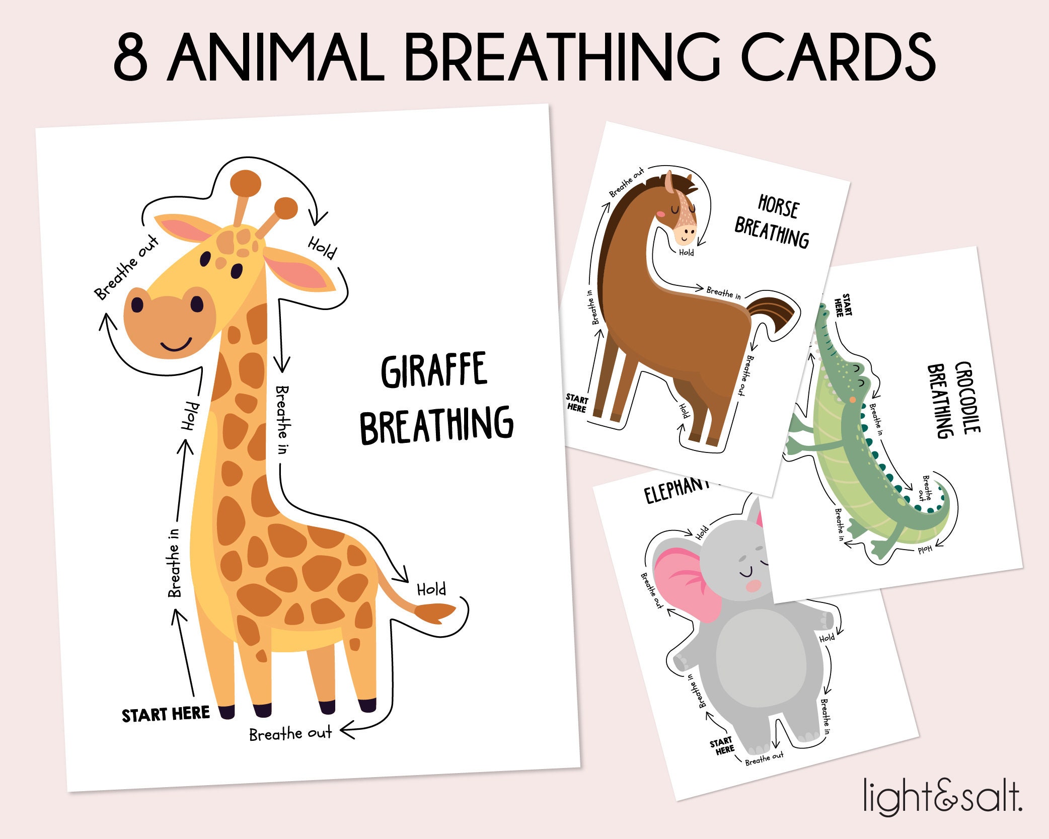 Mindfulness Breathing Exercises Activities for Kids Animal Etsy UK