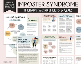 Werkbladen bedriegersyndroom, zelfsabotagewerkboek, innerlijke criticus, therapiewerkbladen, zelfliefdedagboek, werkblad zelfvertrouwen, CGT, DGT