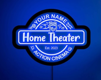 Home theater neon sign, Home theater sign, Home theater led sign, Home cinema sign, Theater neon sign, Home theater art, Home theater decor