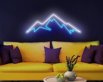 Mountain neon sign, Mountain led sign, Mountain neon light, Mountain light up sign, Mountain led art, Mountain wall art, Mountain wall decor