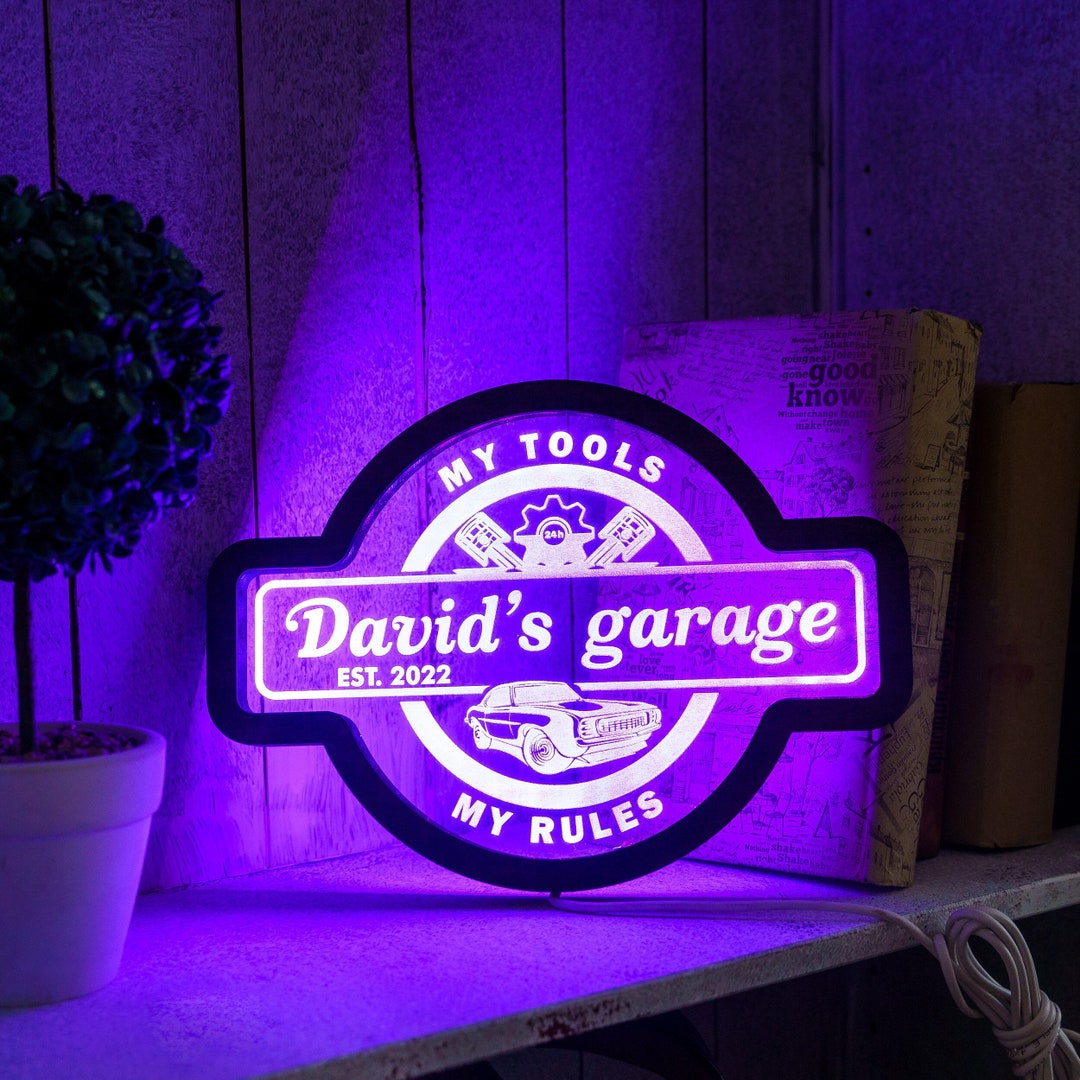 Personalized Garage Light Sign, Custom Garage Neon Sign, Personalized
