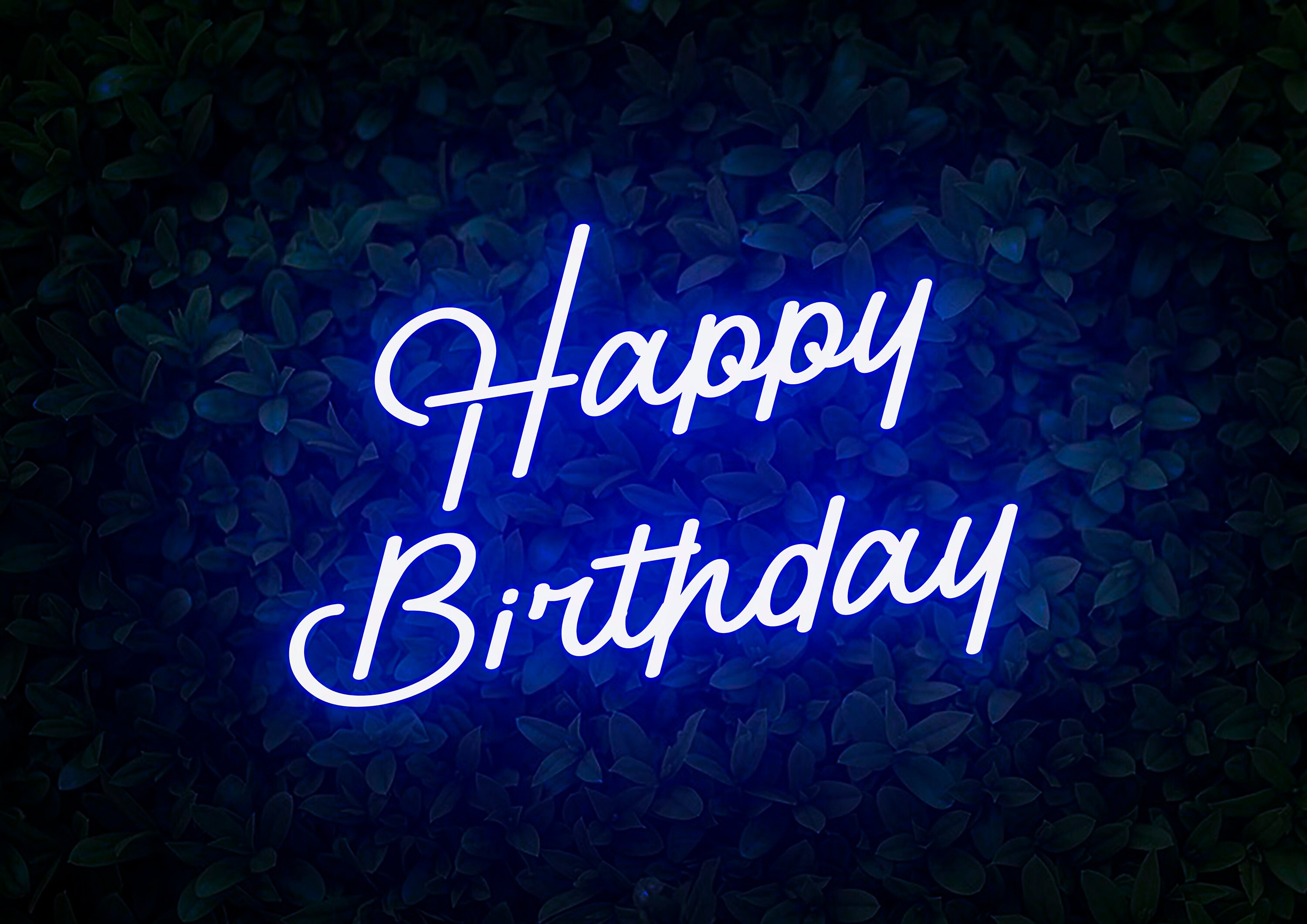 Happy Birthday Neon Signwhite Neon Signneon Sign Happy Etsy