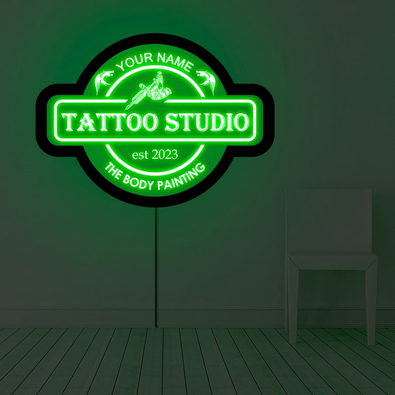 Tattoo Studio Sign Neon Tattoo Led Sign Tattoo Neon Sign Etsy