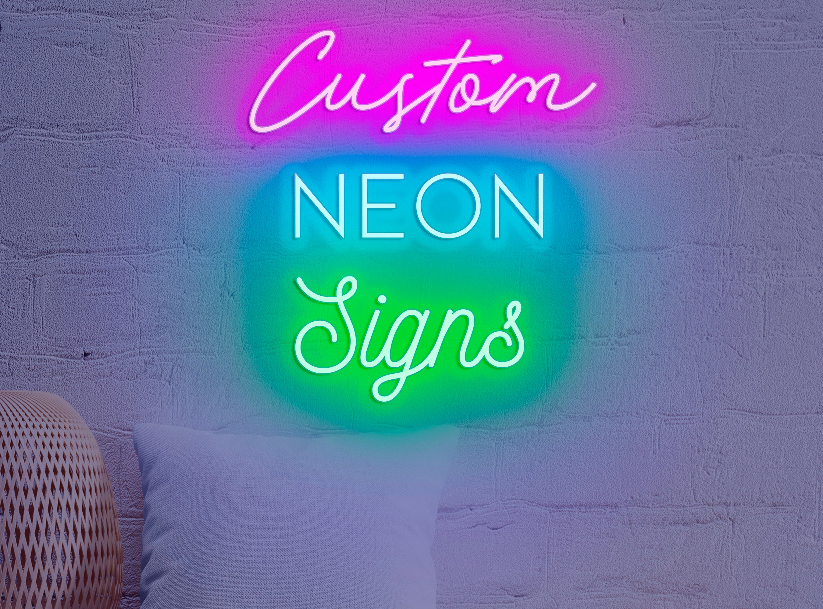 Custom Neon Sign With Your Name - Personalized LED Wall Light For Room Decor (7 Letters, 17-27 Inches)