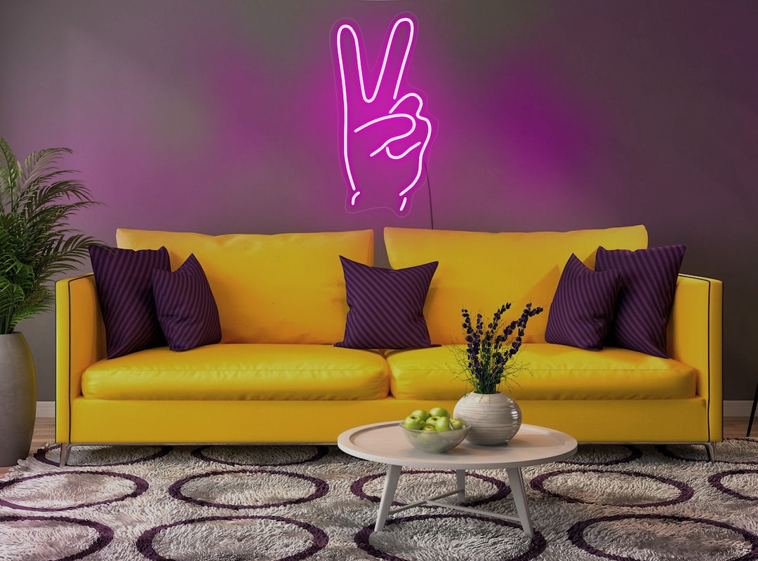 Peace Neon Signhand Neon Signled Neon Sign Handneon Light Etsy