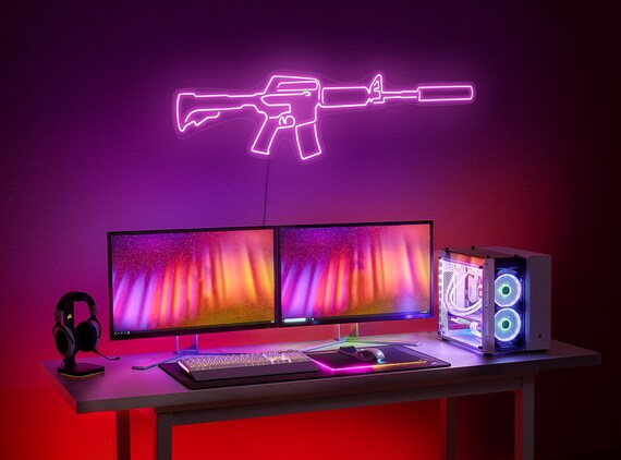 Game Room Neon Sign game Room Led Sign weapon Neon Sign m4a1 Neon