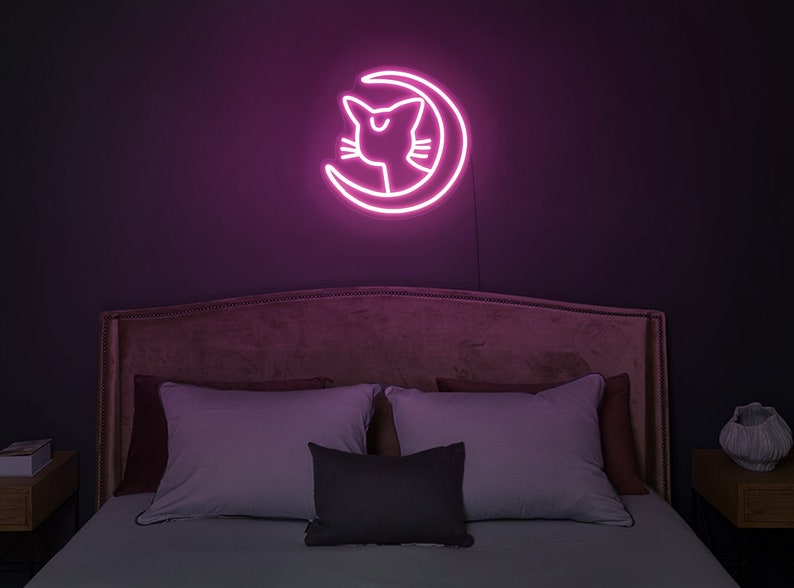 Sailor moon luna neon light,Sailor moon luna led light,Sailor moon neon sign,Cat sailor moon neon sign,Anime neon sign wall,Anime led sign