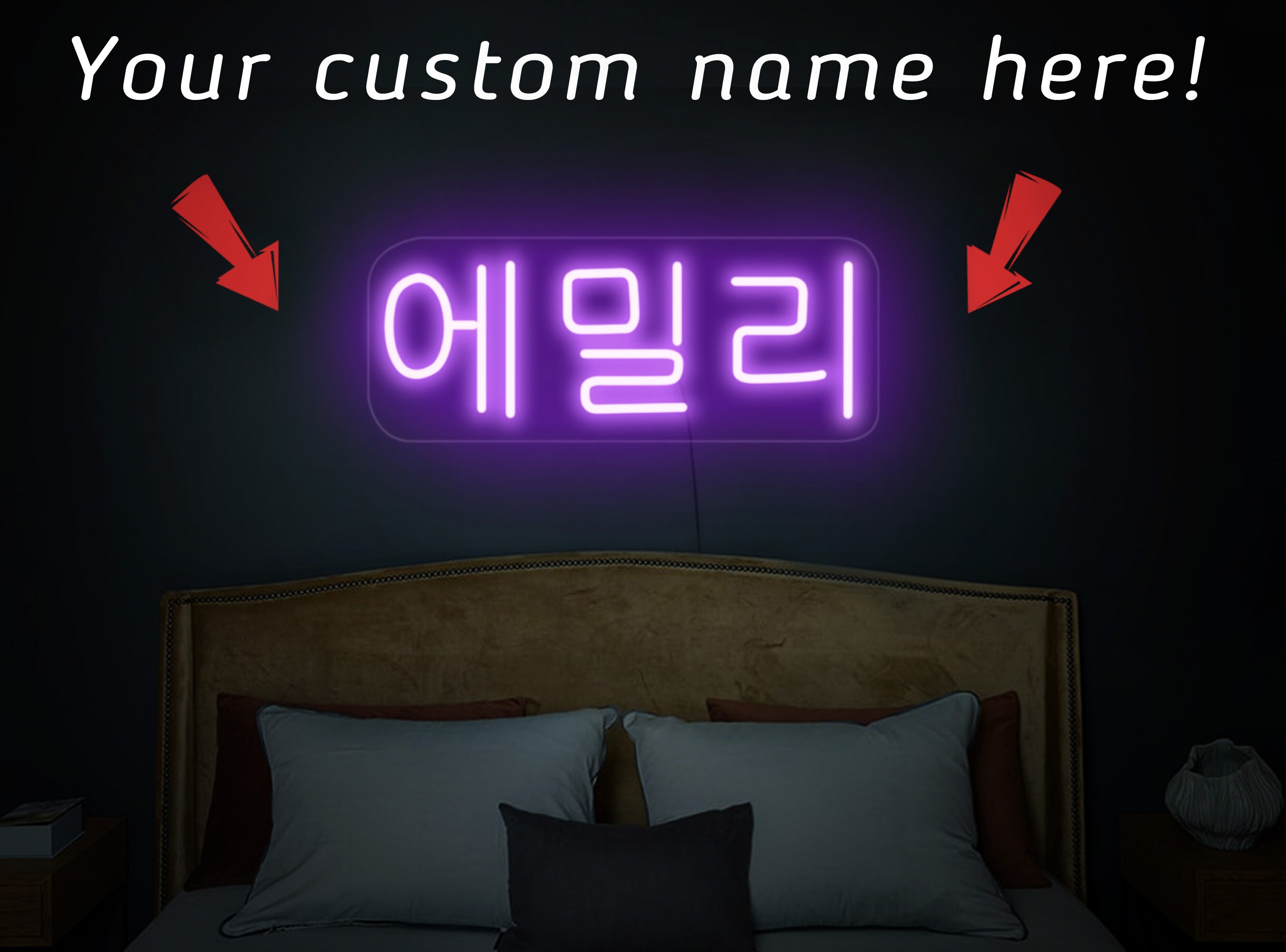 Korean Decor Sign Wall, Personalized Korean Name Sign, Custom Korean Name  Sign, Korean Led Signs, Korean Name Wall Art, Korean Room Decor 