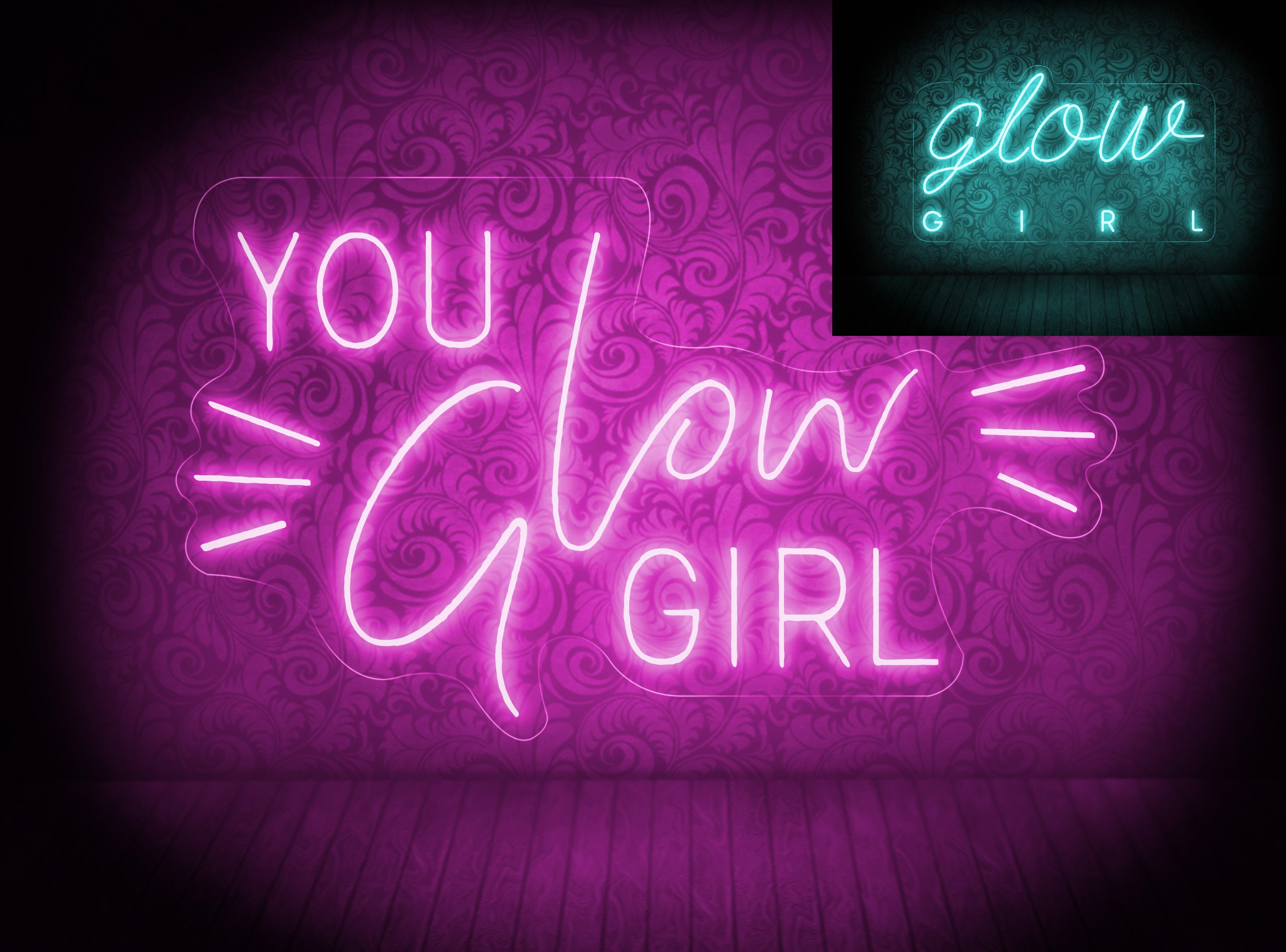 You Go Girl Neon Lettering On Stock Vector (Royalty Free