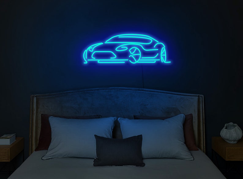 Car Neon Sign Car Neon Light Car Light up Sign Car Led Wall Etsy