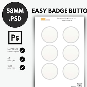PSD Button Template Easy Badge Button Template Pinback Button