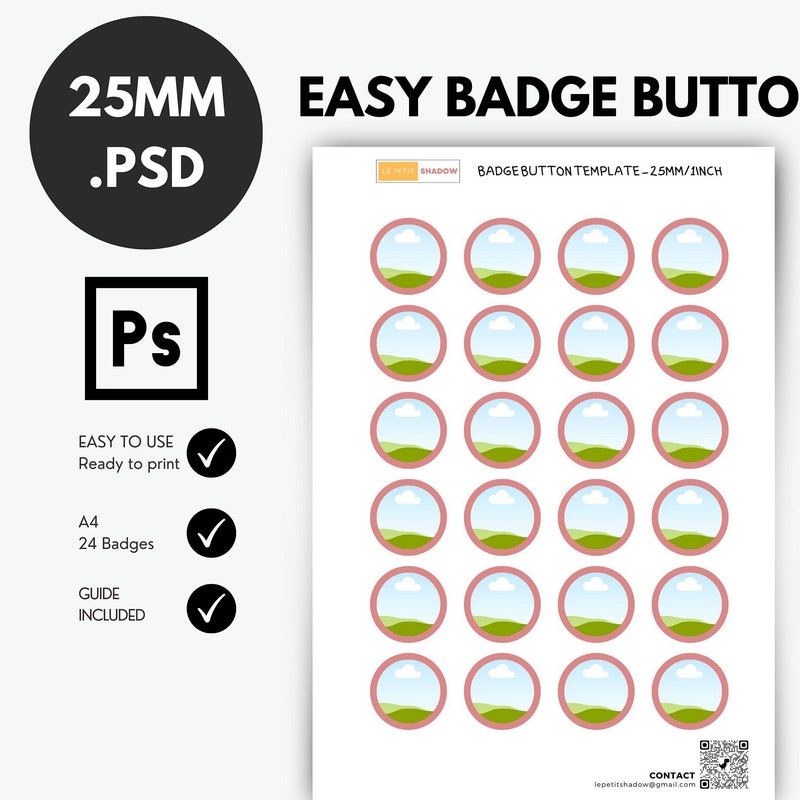 25mm Keychain Template Etsy