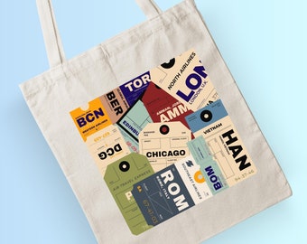 World Traveler Tote bag, Flight boarding pass tote bag, Travel Souvenir Tote bag, Passenger Airline Ticket Tote bag, Artsy aesthetic tote