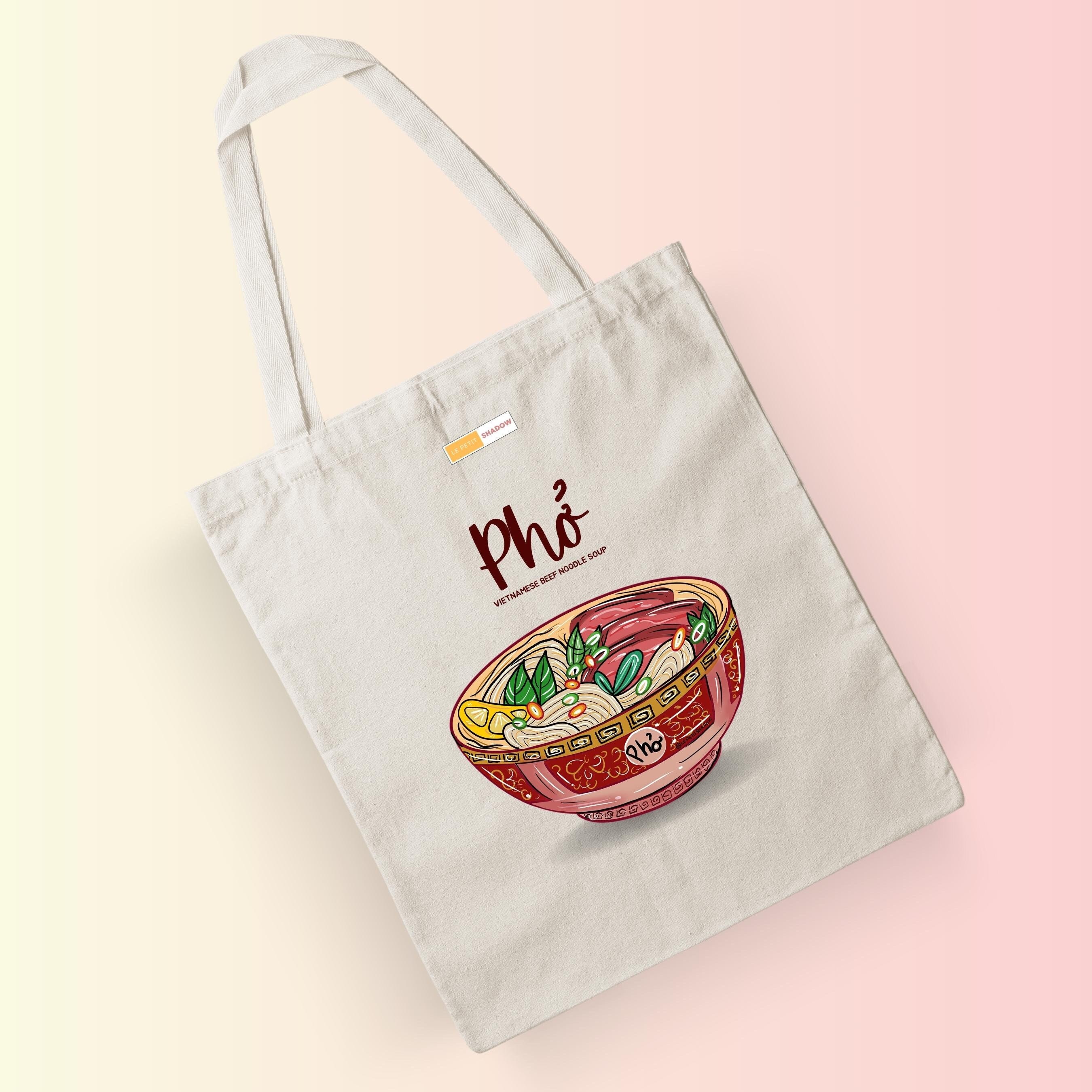 Red Panda tote bag noodles Asian anime fun shopping 100% cotton