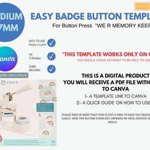 WE R MEMORY KEEPERS Button Press Medium Button, Easy Badge Button ...