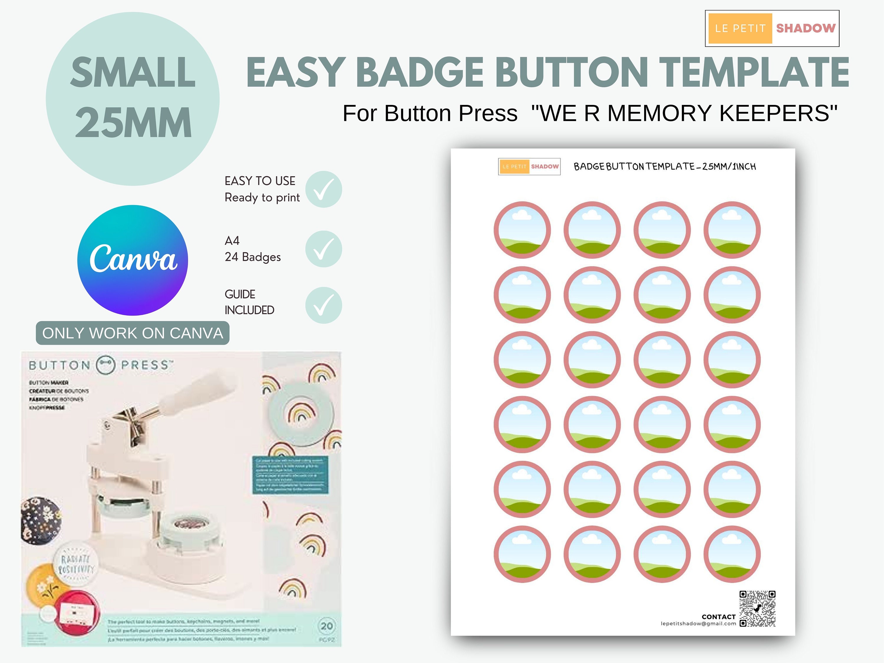 Kit Tout-en-un Machine à fabriquer des badges 'We R Memory Keepers - Button  Press' - La Fourmi creative