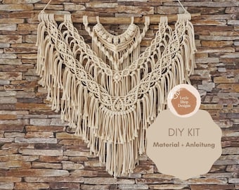 DIY Macrame Wall Hanging Wall Decor Creative Kit Video Tutorial Instructions Craft Set Materials Beginner