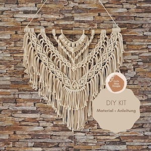 DIY Macrame Wall Hanging Wall Decoration Creative Kit Video Tutorial Instructions Craft Set Materials Beginners