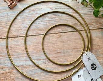 Metal ring, antique gold, 10 cm, 15 cm, 20 cm, 25 cm diameter