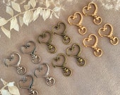 10 Piece Carabiner Heart Shape Keychain Clip Ring Closure Hook DIY Pocket Closure
