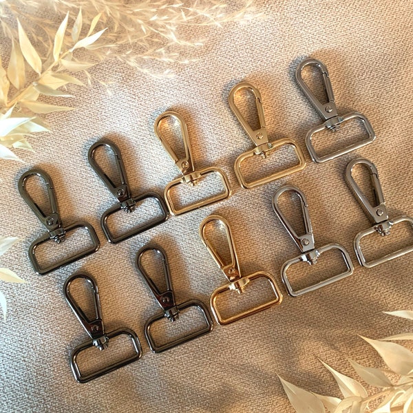 5 - 50 Stück Eckiger Schlüsselanhänger 25mm Breite Karabiner Haken Clip Verschluss Ring Handtaschenverschluss DIY