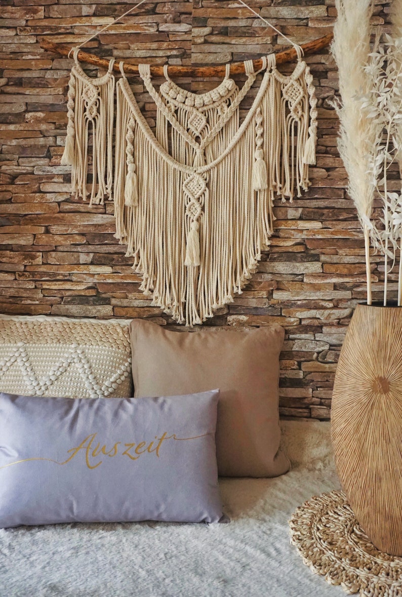 Makramee Wandbehang Wohndeko Wandteppich Wanddeko Boho Deko Etsy