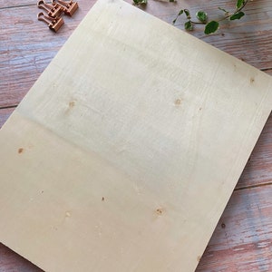 May include: A large, rectangular piece of light-colored wood with a smooth surface. The wood has a few small knots and is slightly textured.