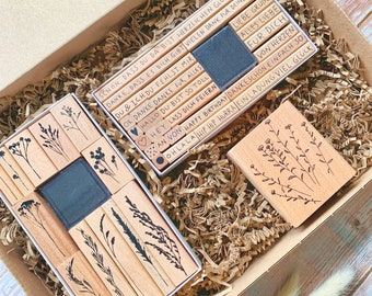 Stamp Set Classic Grasses Texts Anise Gift Set