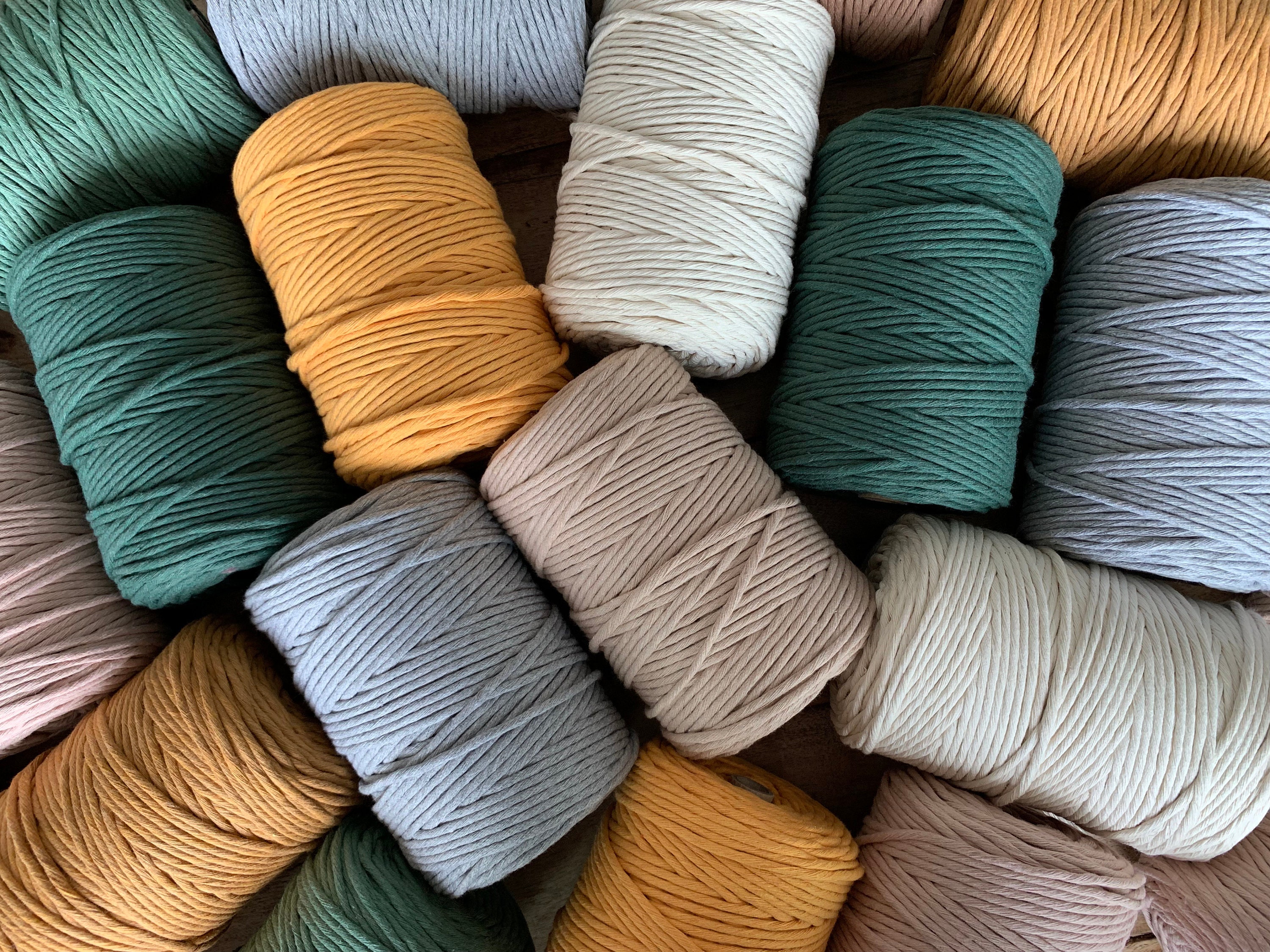 200 m macrame yarn 4 mm twisted Standard Oekotex 100 in various colors DIY