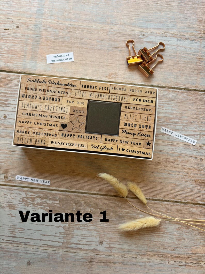 Merry Christmas stamp set, 27 pieces Variante 1